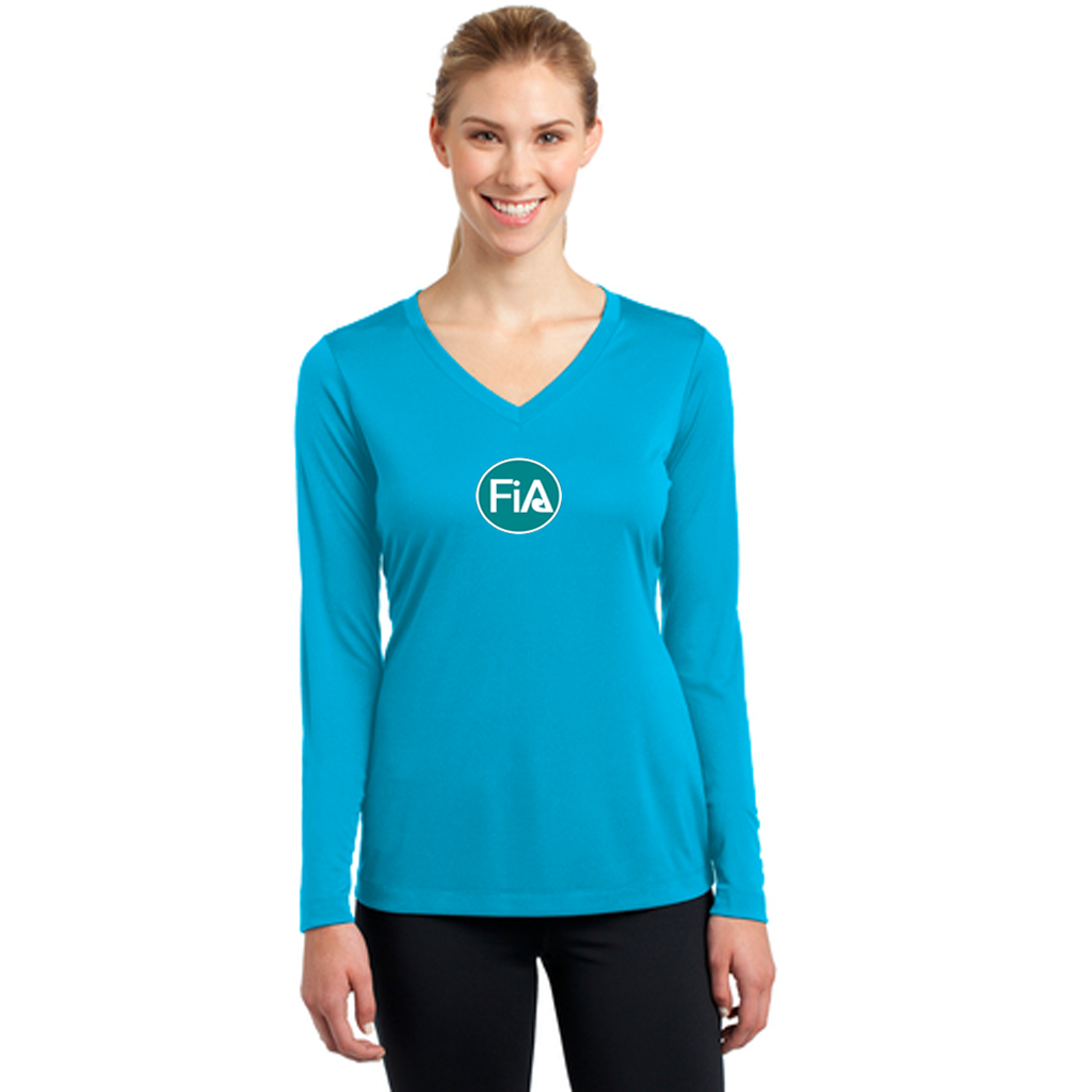 FiA Knoxville Word: Sport-Tek Ladies Long Sleeve Competitor V-Neck Tee Pre-Order