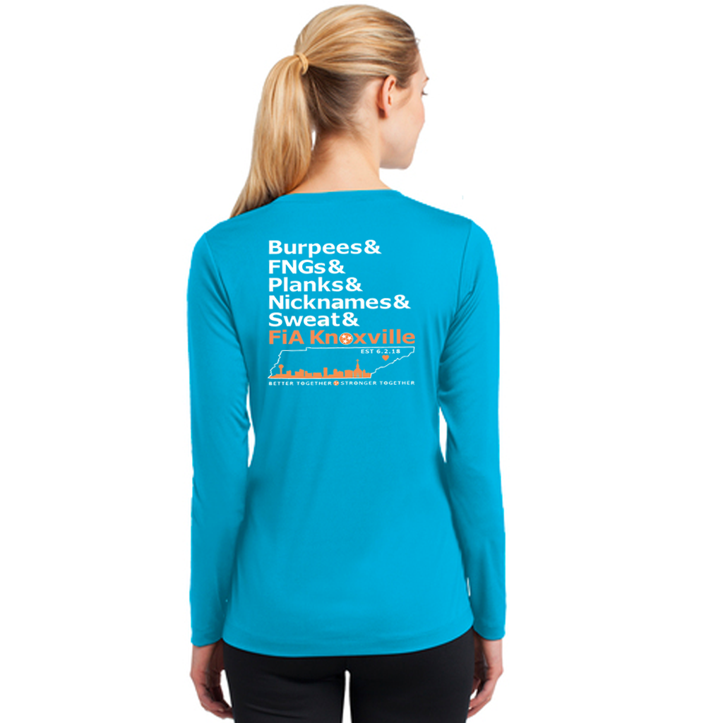 FiA Knoxville Word: Sport-Tek Ladies Long Sleeve Competitor V-Neck Tee Pre-Order