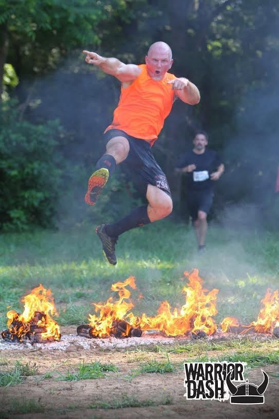 Jumping Fire in the World's Best Mud Run Socks