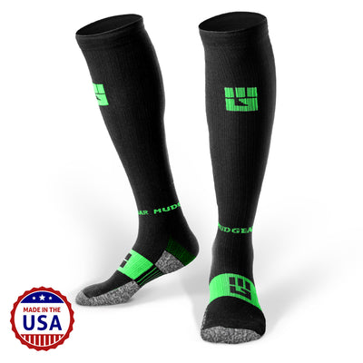MudGear Compression Obstacle Race Socks (Black/Green)