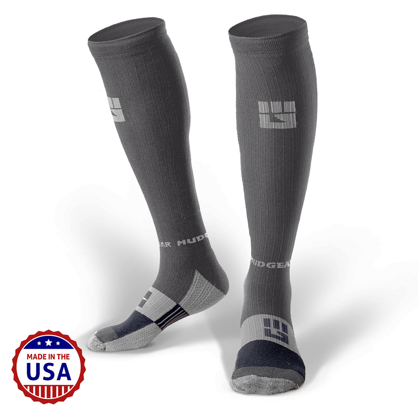 MudGear Compression Obstacle Race Socks (Gray/Gray)