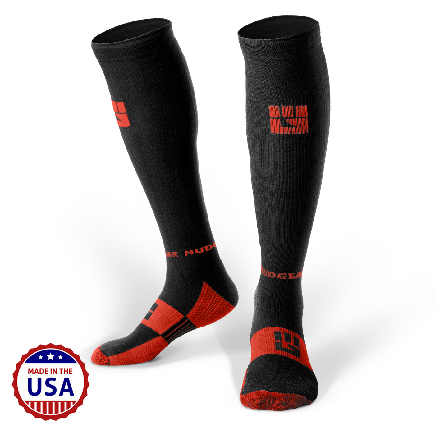 MudGear Compression Obstacle Race Socks (Black/Orange)
