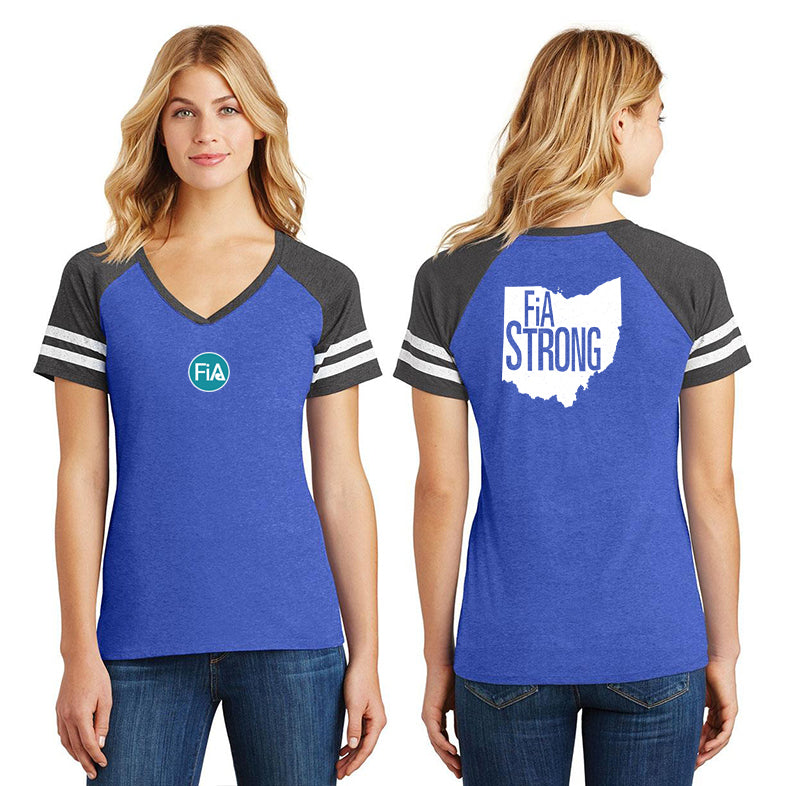 FiA Strong - OH District Women’s Game V-Neck Tee Pre-Order