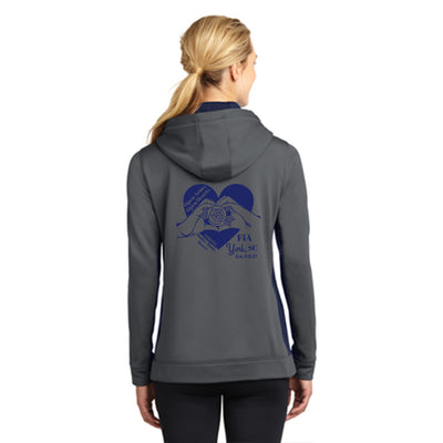 FiA SC York Sport-Tek Ladies Sport-Wick Fleece Colorblock Hooded Pullover Pre-Order