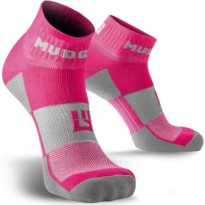 MudGear Quarter (¼) Crew Socks - Pink/Gray (2 pair pack)