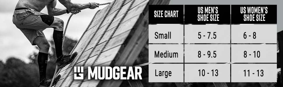 Mudgear Socks Size Chart
