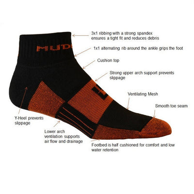 MudGear tough mud run socks for trails, obstacle racing and training
