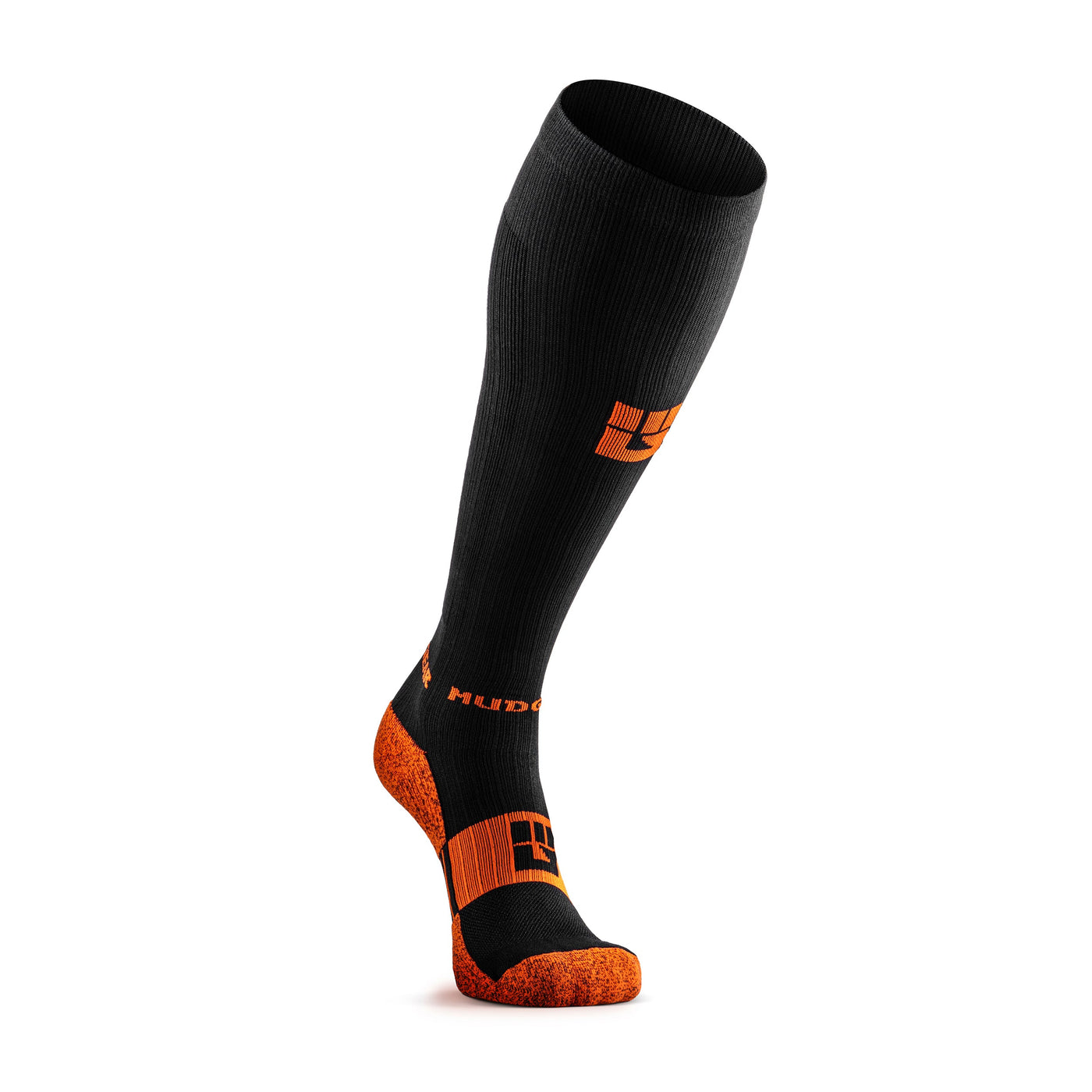 Tall Compression Socks (Black/Orange)