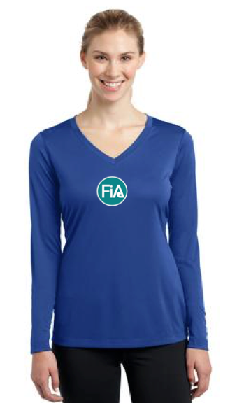 FiA Wild Blue Yonder - Sport-Tek Ladies Long Sleeve Competitor V-Neck Tee Pre-Order